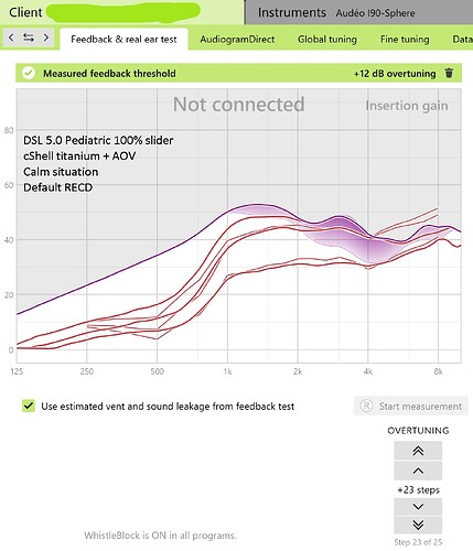 DSL 5.0 Pediatric 100% slider Feedback test+overtuning cShell titanium+AOV vent Audeo I90 Sphere  2025-04-03 201324