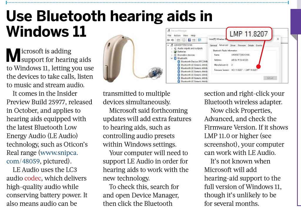 Windows 11 to add Bluetooth LE support for hearing aids Hearing Aids