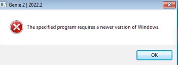 Genie2 2022.2 Requirement