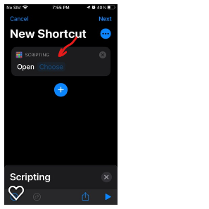 New Shortcut Choice ScreenshotMrkd